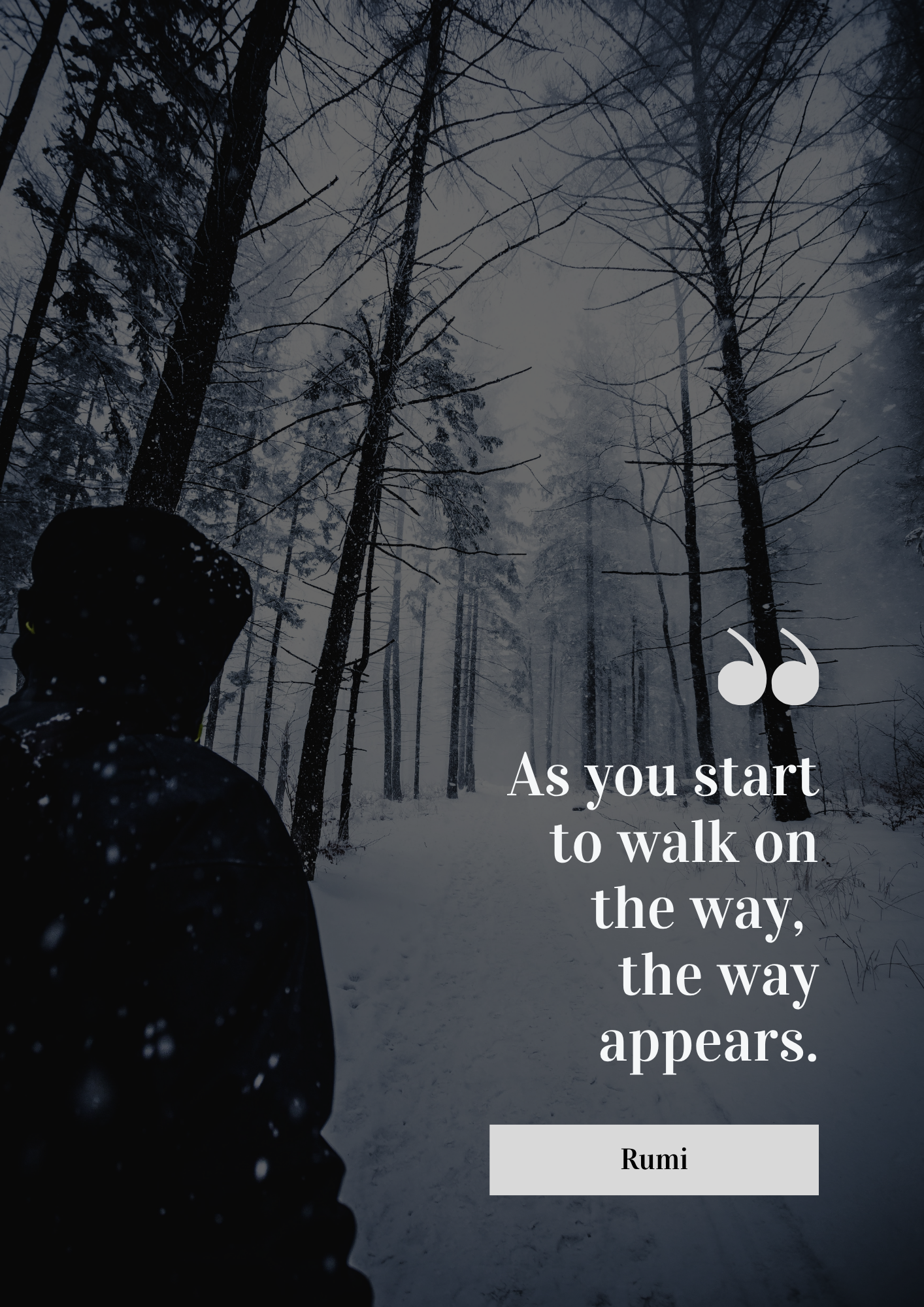 Halaman kutipan Rumi: As you start to walk on the way, the way appears
