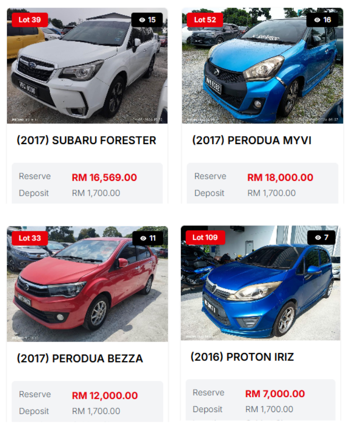 Contoh listing kenderaan lelong 4