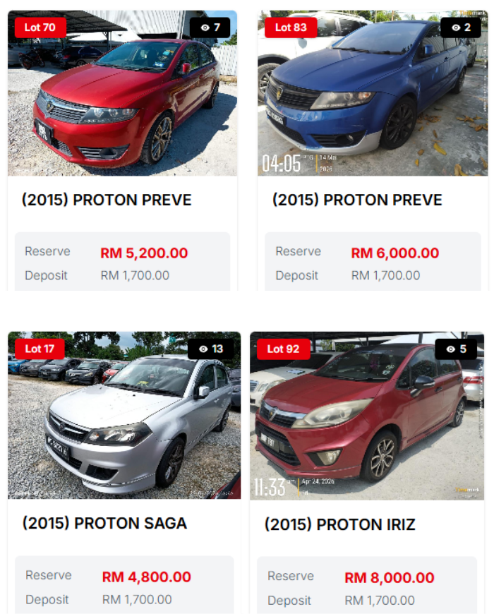Contoh listing kenderaan lelong 5